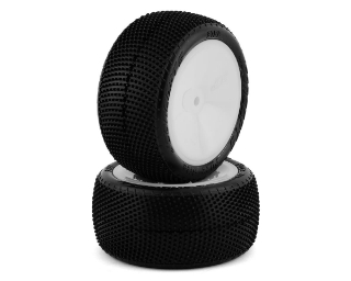 Picture of JConcepts Fuzz Bite LP 2.2" Mounted Rear Buggy Carpet Tires (White) (2) (Pink)