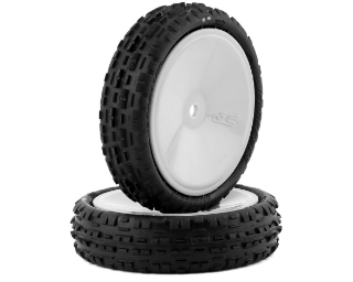 Picture of JConcepts Swaggers 2.2" Pre-Mounted 2WD Front Buggy Carpet Tires (White) (2) (Pink)