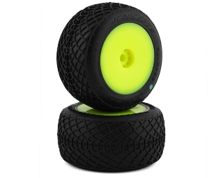 Picture of JConcepts Mini-B/Mini-T 2.0 Ellipse Pre-Mounted Rear Tires (Yellow) (2) (Green)