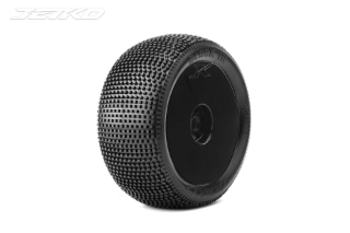Picture of JetKO Tires Block In 1/8 Truggy Tires Mounted on Black Dish Rims, Medium Soft (2)