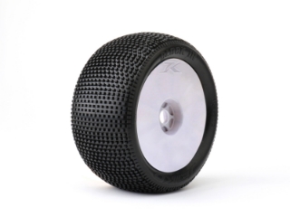 Picture of JetKO Tires Block In 1/8 Truggy Tires Mounted on White Dish Rims, Medium Soft (2)