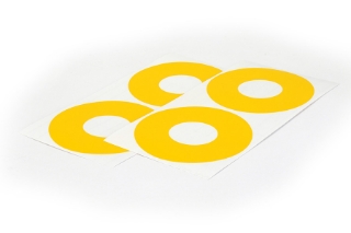 Picture of JetKO Tires 1/8 Buggy Wheel Stickers, Yellow (4)