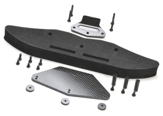 Picture of DR10 Drag Front Bumper Set, Alloy, Carbon Fiber, and Foam