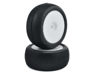 Picture of JConcepts Reflex 4.0" Pre-Mounted 1/8th Truggy Tires (2) (White) (Green)
