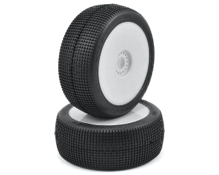 Picture of JConcepts Reflex Pre-Mounted 1/8th Buggy Tires (2) (White) (Green)