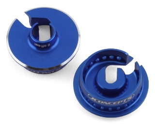 Picture of JConcepts Team Associated Fin Aluminum 13mm Shock Spring Cups (Blue)