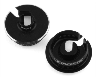 Picture of JConcepts Team Associated Fin Aluminum 13mm Shock Spring Cups (Black)
