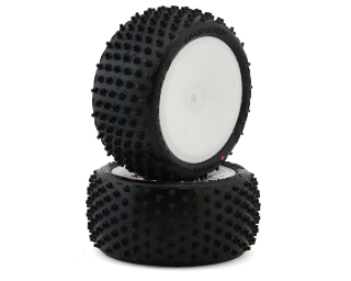 Picture of JConcepts Drop Step 2.2" Pre-Mounted Rear Buggy Carpet Tires (White) (2) (Pink)