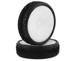 Picture of JConcepts Pin Swag Slim 2.2" Pre-Mounted 2WD Front Buggy Carpet Tires (White)