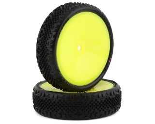 Picture of JConcepts Pin Swag Slim 2.2" Pre-Mounted 2WD Front Buggy Carpet Tires (Yellow)