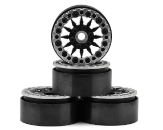 Picture of JConcepts Ultra 2.0" Bead-Loc Crawler Wheels (4) (Black/Silver)
