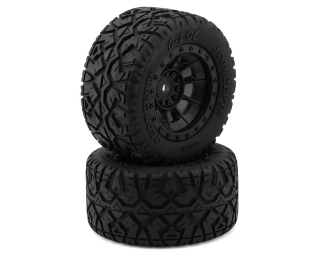 Picture of JConcepts G-Locs Pre-Mounted Monster Truck Tires w/Hazard Wheel (Black) (2)