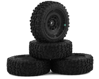 Picture of JConcepts Landmines 1.0" Pre-Mounted Tires w/Hazard Wheel (Black) (4) (Green)