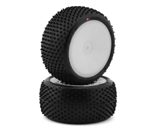 Picture of JConcepts Siren LP 2.2" Pre-Mounted Rear Buggy Carpet Tires (White) (2) (Pink)