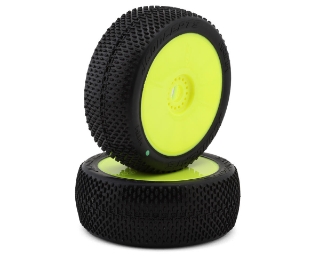 Picture of JConcepts Arina Pre-Mounted 1/8th Buggy Tires (Yellow) (2) (Green)