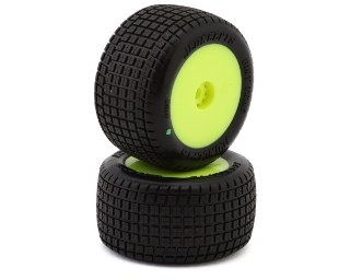 Picture of JConcepts Mini-B/T Dirt Trac Mini Pre-Mounted Rear Tires (Yellow) (2) (Green)