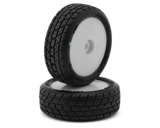 Picture of JConcepts Mini-B Dirt Trac Mini Pre-Mounted Front Tires (White) (2) (Green)