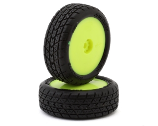 Picture of JConcepts Mini-B Dirt Trac Mini Pre-Mounted Front Tires (Yellow) (2) (Green)