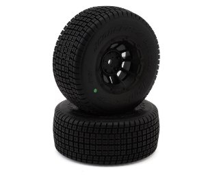 Picture of JConcepts Dirt Trac Pre-Mounted Dirt Oval Tires (2) (Slash Front) (Green)