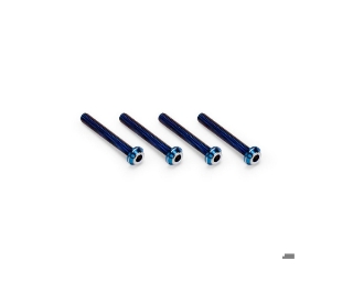 Picture of JConcepts 3x22mm Titanium Top Hat Screws (Blue) (4)