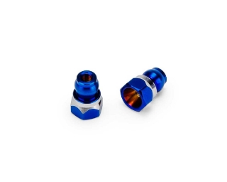 Picture of JConcepts RC10B7/B7D 8mm Fin Titanium Front Shock Stand-Offs (Blue) (2)