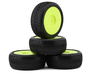 Picture of TZO Tires 101 1/8 Buggy Pre-Glued Tire Set (Yellow) (4) (Medium)