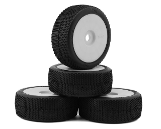 Picture of TZO Tires 201 1/8 Buggy Pre-Glued Tire Set (White) (4) (Super Soft)