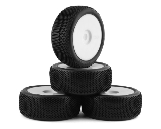 Picture of TZO Tires 202 1/8 Buggy Pre-Glued Tire Set (White) (4) (Ultra Soft)