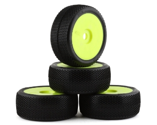 Picture of TZO Tires 202 1/8 Buggy Pre-Glued Tire Set (Yellow) (4) (Ultra Clay)