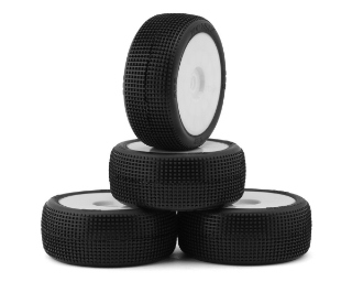 Picture of TZO Tires 402 1/8 Buggy Pre-Glued Tire Set (White) (4) (Super Clay)