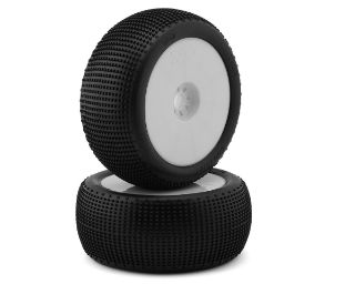 Picture of TZO Tires 402 1/8 Truggy Pre-Glued Tire Set (White) (2) (Hard)