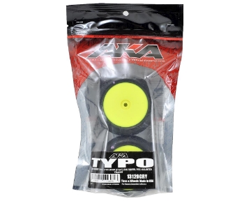 Picture of AKA "EVO" Typo 2.4" Rear Buggy Pre-Mounted Tires (2) (Yellow) w/12mm Hex
