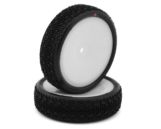 Picture of JConcepts 3DP 2.2" Pre-Mounted 2WD Front Buggy Carpet Tires (White) (2) (Pink)