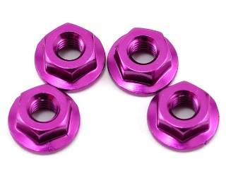 Picture of Yokomo 4mm Aluminum Serrated Flanged Nut (Purple) (4)