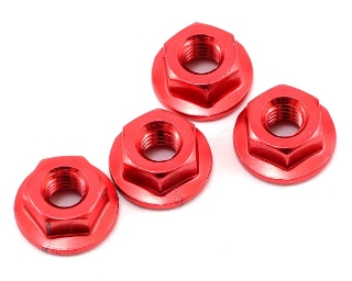 Picture of Yokomo 4mm Aluminum Serrated Flanged Nut (Red) (4)