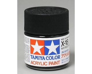 Picture of Tamiya X-18 Black Semi-Gloss Acrylic Paint (23ml)